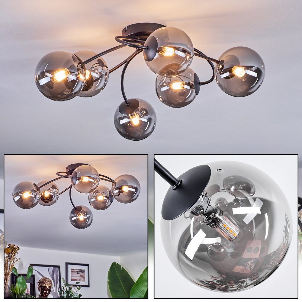 Chehalis Plafoniera, Lampada a sfera 58 cm Grigio fumo, 6-Luci main product photo