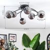 Chehalis Plafoniera, Lampada a sfera Grigio fumo, 6-Luci