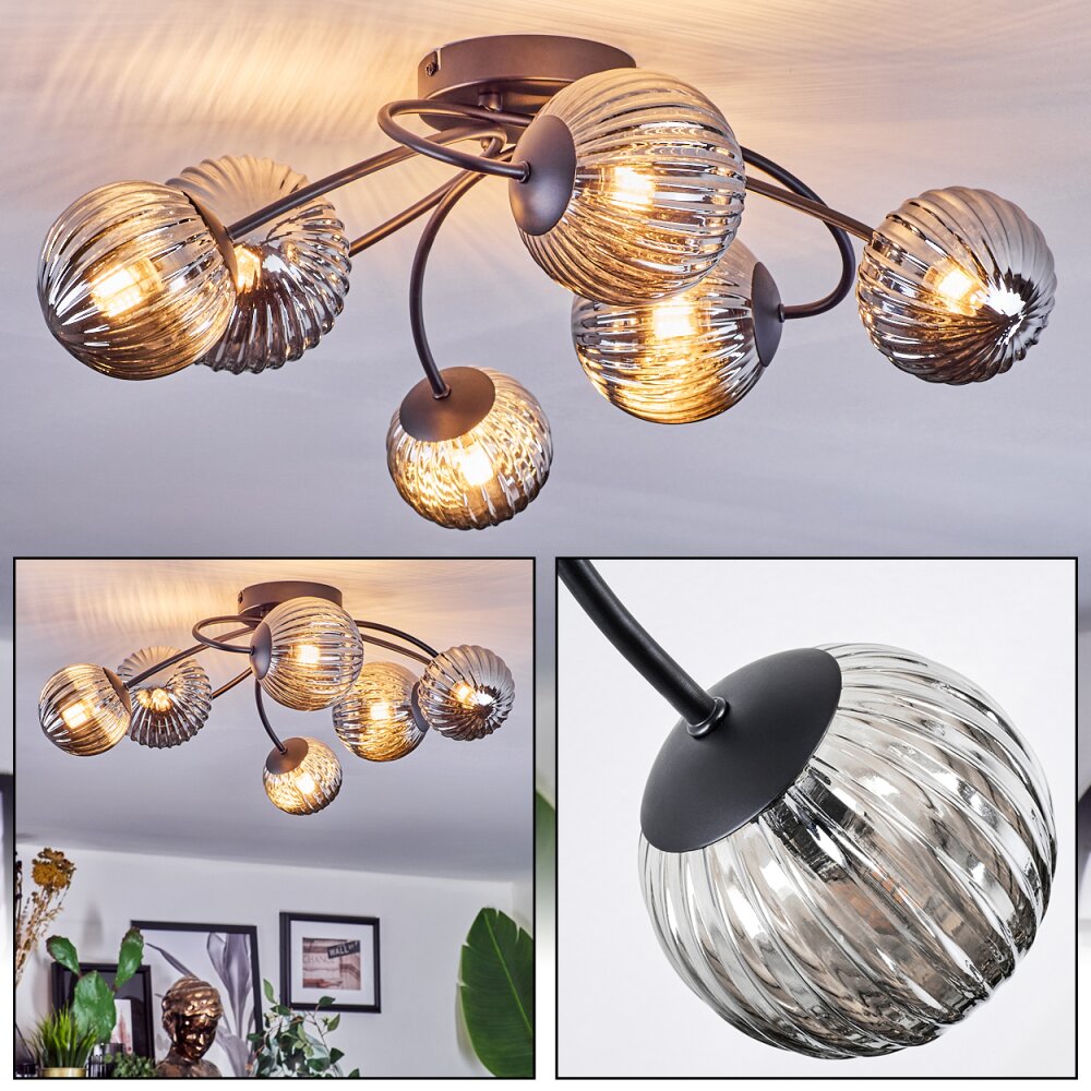 Chehalis Plafoniera, Lampada a sfera Grigio fumo, 6-Luci main product photo