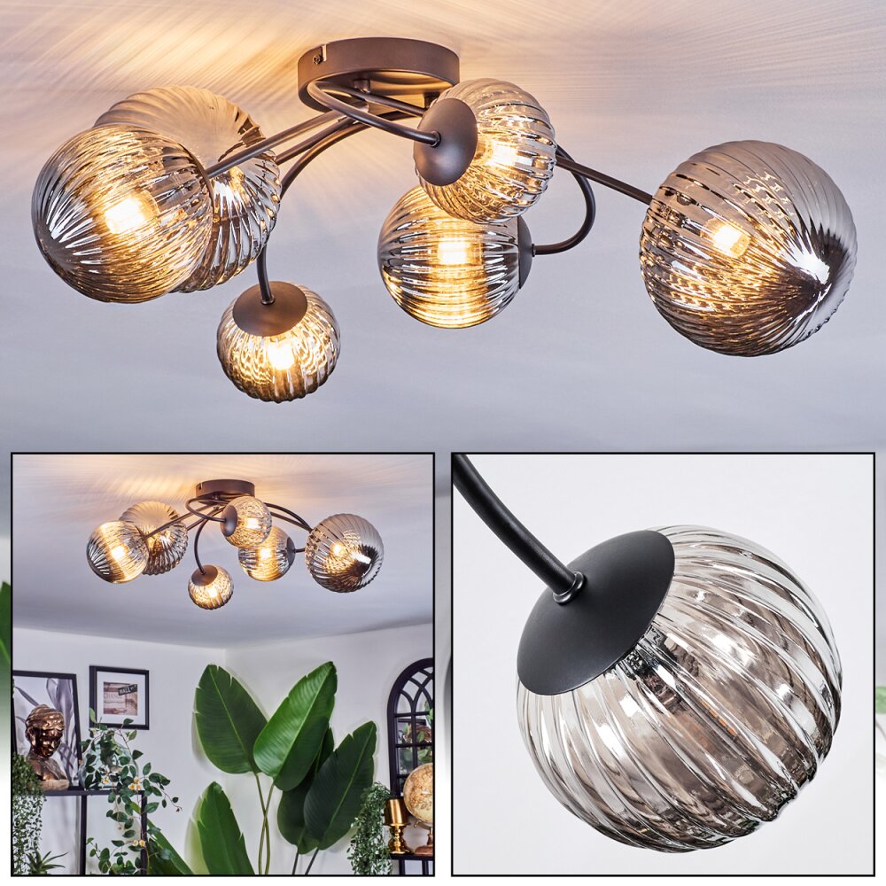 Chehalis Plafoniera, Lampada a sfera Grigio fumo, 6-Luci main product photo