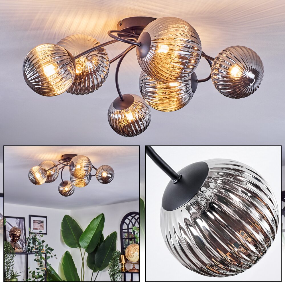 Chehalis Plafoniera, Lampada a sfera Grigio fumo, 6-Luci main product photo