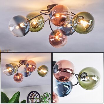 Chehalis Plafoniera, Lampada a sfera 56 cm Blu, Verde, Chiaro, Ramato, 6-Luci Chehalis Plafoniera, Lampada a sfera 56 cm Blu, Verde, Chiaro, Ramato, 6-Luci