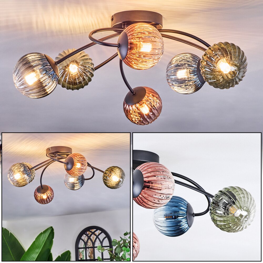 Chehalis Plafoniera, Lampada a sfera 56 cm Blu, Verde, Chiaro, Ramato, 6-Luci main product photo