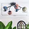 Chehalis Plafoniera, Lampada a sfera 56 cm Blu, Verde, Chiaro, Ramato, 6-Luci