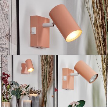 Javel Applique, Faretto da parete Fucsia, Bianco, 1-Luce