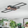 Macos Plafoniera LED Cromo, Aspetto del legno, Nero, 1-Luce