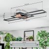 Macos Plafoniera LED Cromo, Aspetto del legno, Nero, 1-Luce