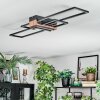 Macos Plafoniera LED Cromo, Aspetto del legno, Nero, 1-Luce