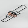 Macos Plafoniera LED Cromo, Aspetto del legno, Nero, 1-Luce