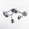 Chehalis Plafoniera, Lampada a sfera 56 cm Chiaro, Grigio fumo, 6-Luci
