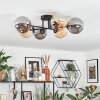 Chehalis Plafoniera, Lampada a sfera 62 cm Ambrato, Grigio fumo, 6-Luci