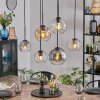 Koyoto Lampadario a sospensione, Lampada a sfera, Lampada a sospensione Ambrato, Chiaro, Grigio fumo, 6-Luci