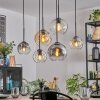 Koyoto Lampadario a sospensione, Lampada a sfera, Lampada a sospensione Ambrato, Chiaro, Grigio fumo, 6-Luci