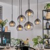Koyoto Lampadario a sospensione, Lampada a sfera, Lampada a sospensione Chiaro, Grigio fumo, 6-Luci