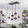 Koyoto Lampadario a sospensione, Lampada a sfera, Lampada a sospensione Chiaro, Grigio fumo, 6-Luci