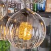 Koyoto Lampadario a sospensione, Lampada a sfera, Lampada a sospensione Chiaro, Grigio fumo, 6-Luci