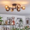 Chehalis Plafoniera, Lampada a sfera 55 cm Ambrato, Grigio fumo, 6-Luci