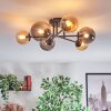 Chehalis Plafoniera, Lampada a sfera 55 cm Ambrato, Grigio fumo, 6-Luci