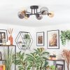 Chehalis Plafoniera, Lampada a sfera 55 cm Ambrato, Grigio fumo, 6-Luci