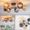 Chehalis Plafoniera, Lampada a sfera Ambrato, Chiaro, Grigio fumo, 6-Luci