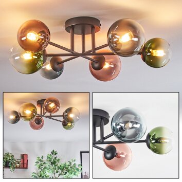 Chehalis Plafoniera, Lampada a sfera Blu, Verde, Chiaro, Ramato, 6-Luci