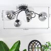 Chehalis Plafoniera, Lampada a sfera 58 cm Chiaro, Grigio fumo, 6-Luci