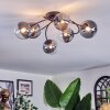 Chehalis Plafoniera, Lampada a sfera 58 cm Chiaro, Grigio fumo, 6-Luci