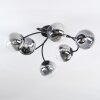 Chehalis Plafoniera, Lampada a sfera 58 cm Chiaro, Grigio fumo, 6-Luci