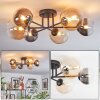 Chehalis Plafoniera, Lampada a sfera 60 cm Ambrato, Chiaro, Grigio fumo, 6-Luci