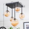 Chehalis Plafoniera, Lampada a sfera Ambrato, 5-Luci
