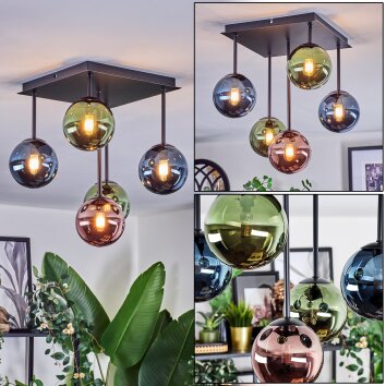 Chehalis Plafoniera, Lampada a sfera Blu, Verde, Ramato, 5-Luci Chehalis Plafoniera, Lampada a sfera Blu, Verde, Ramato, 5-Luci