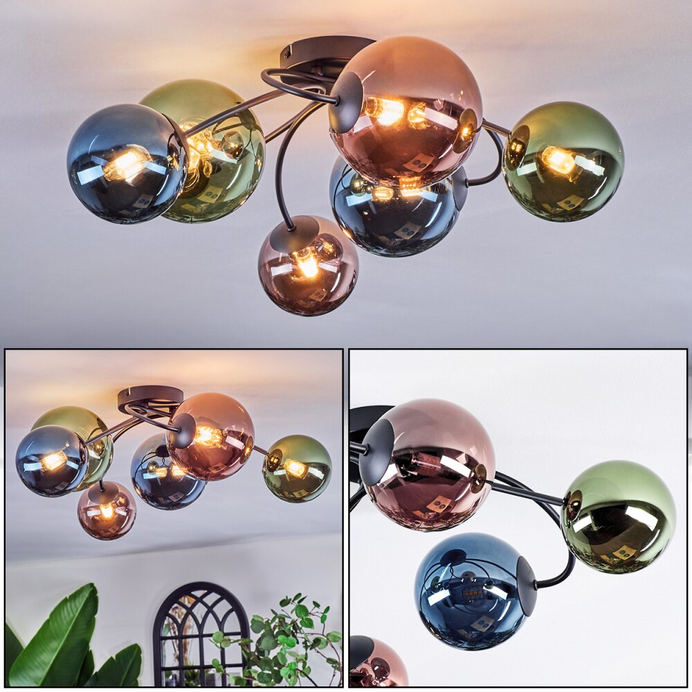 Chehalis Plafoniera, Lampada a sfera Blu, Verde, Ramato, 6-Luci main product photo
