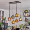 Koyoto Lampadario a sospensione, Lampada a sfera, Lampada a sospensione Blu, Oro, Ramato, 6-Luci