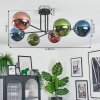 Gastor Plafoniera, Lampada a sfera 80 cm Blu, Verde, Ramato, 6-Luci