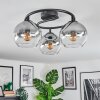 Koyoto Plafoniera, Lampada a sfera 37 cm Chiaro, Grigio fumo, 3-Luci
