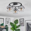 Koyoto Plafoniera, Lampada a sfera 37 cm Chiaro, Grigio fumo, 3-Luci