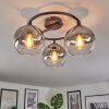 Koyoto Plafoniera, Lampada a sfera 37 cm Chiaro, Grigio fumo, 3-Luci
