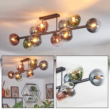 Gastor Plafoniera, Lampada a sfera Blu, Cromo, Verde, Chiaro, Ramato, Grigio fumo, 10-Luci