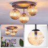Chehalis Plafoniera, Lampada a sfera Ambrato, 3-Luci