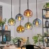 Koyoto Lampadario a sospensione, Lampada a sfera, Lampada a sospensione Blu, Oro, Verde, Chiaro, Ramato, 6-Luci