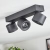 Narel Plafoniera, Faretto da soffitto LED Nero, 3-Luci
