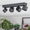 Narel Plafoniera, Faretto da soffitto LED Nero, 4-Luci