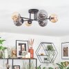 Chehalis Plafoniera, Lampada a sfera 55 cm Ambrato, Grigio fumo, 6-Luci