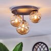 Chehalis Plafoniera, Lampada a sfera 30 cm Ambrato, 3-Luci