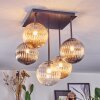 Chehalis Plafoniera, Lampada a sfera Ambrato, Chiaro, Grigio fumo, 5-Luci
