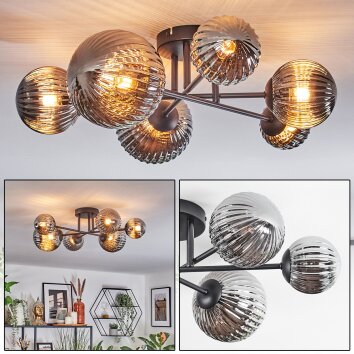 Chehalis Plafoniera, Lampada a sfera 62 cm Grigio fumo, 6-Luci