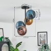 Koyoto Plafoniera, Lampada a sfera 31 cm Blu, Oro, Ramato, 4-Luci