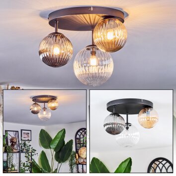 Chehalis Plafoniera, Lampada a sfera 30 cm Ambrato, Chiaro, Grigio fumo, 3-Luci Chehalis Plafoniera, Lampada a sfera 30 cm Ambrato, Chiaro, Grigio fumo, 3-Luci