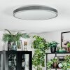 Salmi Plafoniera, Panel LED Grigio, Argento, 1-Luce, Telecomando
