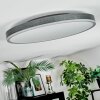 Salmi Plafoniera, Panel LED Grigio, Argento, 1-Luce, Telecomando